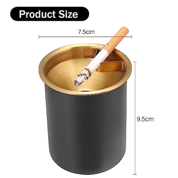 MENFENG Windproof Stainless Steel Ashtray for Indoor and Outdoor