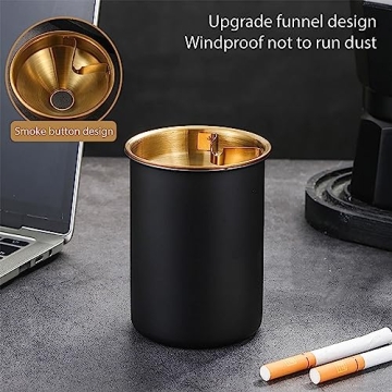 MENFENG Windproof Stainless Steel Ashtray for Indoor and Outdoor