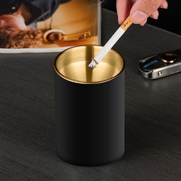MENFENG Windproof Stainless Steel Ashtray for Indoor and Outdoor