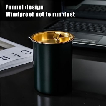 MENFENG Windproof Stainless Steel Ashtray for Indoor and Outdoor