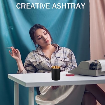 MENFENG Windproof Stainless Steel Ashtray for Indoor and Outdoor