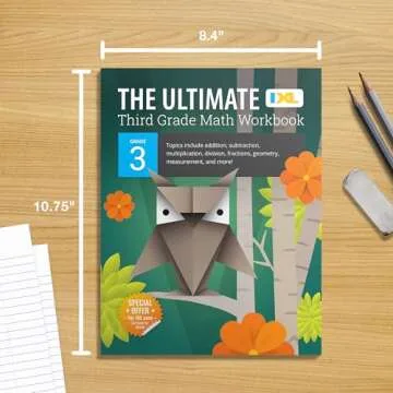 IXL 3rd Grade Math Workbook for Ages 8-9 Kids