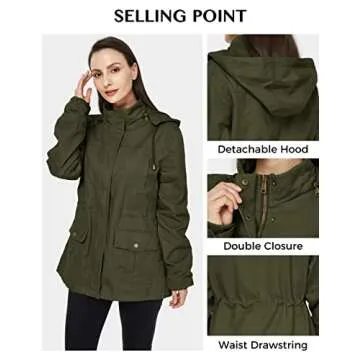 WenVen Women's Utility Cotton Military Anorak Jacket
