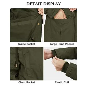 WenVen Women's Utility Cotton Military Anorak Jacket
