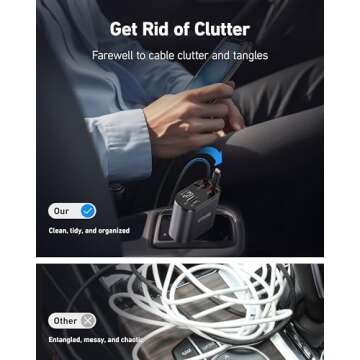 iPhone Car Charger - Retractable Fast Car Phone Charger 100W for CarPlay, 4 in 1