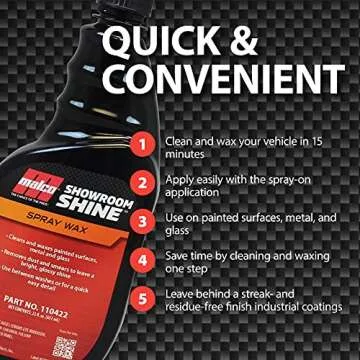 Malco Showroom Shine Spray Car Wax – Best Car Wax Spray for Professional Finish/Easy to Use Instant Detailer Spray/Cleans and Waxes Painted Surfaces, Metal and Glass / 1 Gallon (110401)