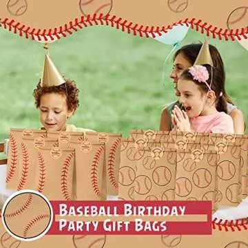 24 Baseball Themed Gift Bags for Kids Birthday Party