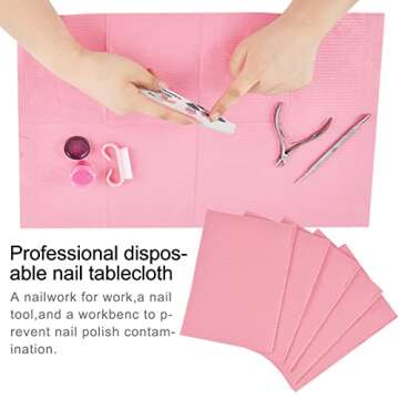 LXIANGN 125PCS Disposable Nail Art Table Towels Mat – Premium Waterproof 3-Ply Design