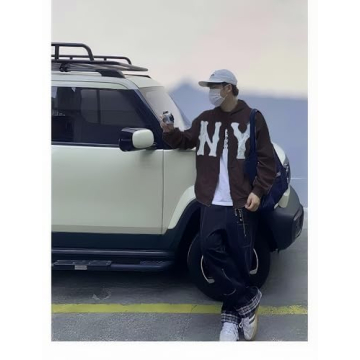 Crancious Unisex Y2K Letter Embroidery Hoodie