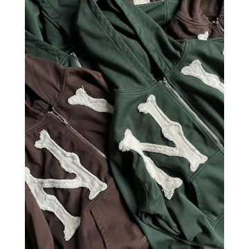 Crancious Unisex Y2K Letter Embroidery Hoodie