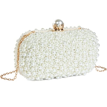 YYIHER Pearl Clutch - Luxurious Evening Handbag for Women, Perfect for Weddings and Parties