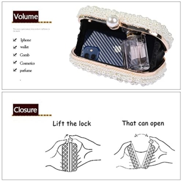 YYIHER Pearl Clutch Elegant Evening Handbags for Women