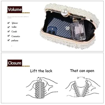 YYIHER Pearl Clutch Elegant Evening Handbags for Women