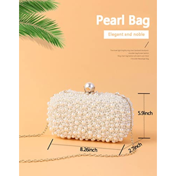 YYIHER Pearl Clutch Elegant Evening Handbags for Women