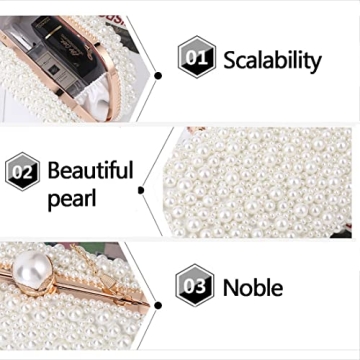 YYIHER Pearl Clutch Elegant Evening Handbags for Women