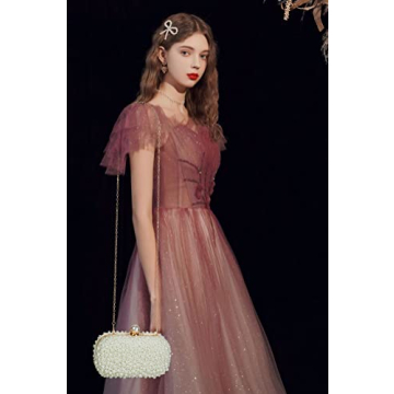YYIHER Pearl Clutch Elegant Evening Handbags for Women