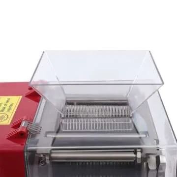 Commercial Meat Cutting Machine, 1100W Meat Shredding Machine, 3.5mm Blade Electric Meat Cutter, Stainless Steel Restaurant Food Cutter, for Kitchen Supermarket Lamb Beef Chicken, Red