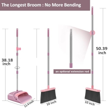 Kelamayi Extendable Broom and Dustpan Set for All Height