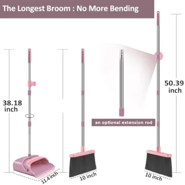 Kelamayi Extendable Broom and Dustpan Set for All Height