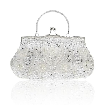 EROUGE Beaded Sequin Flower Evening Purse for Style