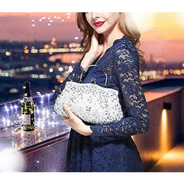 EROUGE Beaded Sequin Flower Evening Purse for Style
