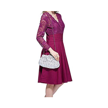 EROUGE Beaded Sequin Flower Evening Purse for Style