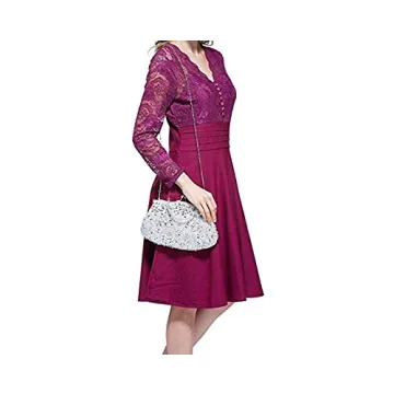 EROUGE Beaded Sequin Flower Evening Purse for Style