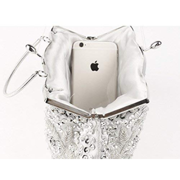 EROUGE Beaded Sequin Flower Evening Purse for Style