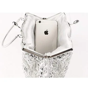 EROUGE Beaded Sequin Flower Evening Purse for Style