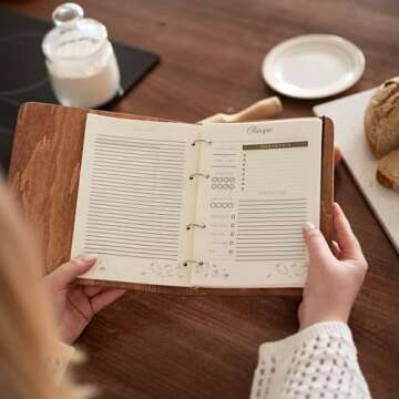 ENJOY THE WOOD Personalized Recipe Book Binder - Wooden Blank Family Cookbook Journal to Write in Your Own Recipes - Customized Recipe Binder, Recipe Books to Write in Hardcover (Large (A4), Tomatoes)