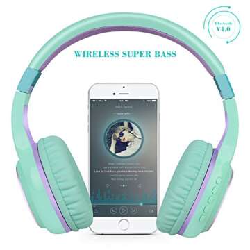 Riwbox Bluetooth Headphones, XBT-80 Folding Stereo Wireless Bluetooth Headphones Over Ear with Micro...