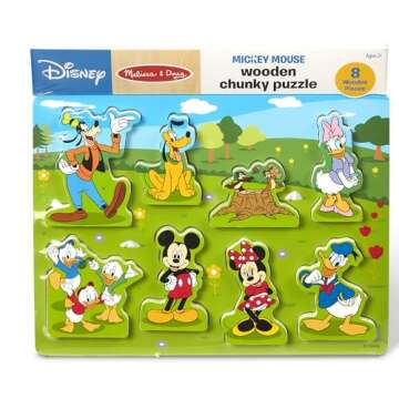 Melissa & Doug Disney Mickey Mouse Clubhouse Wooden Chunky Puzzle (8 pcs)