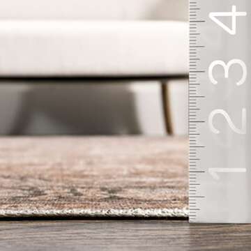 Rugs USA x Lauren Liess Bayberry Vintage Machine Washable Area Rug - 9x12 Machine Washable Area Rug ...