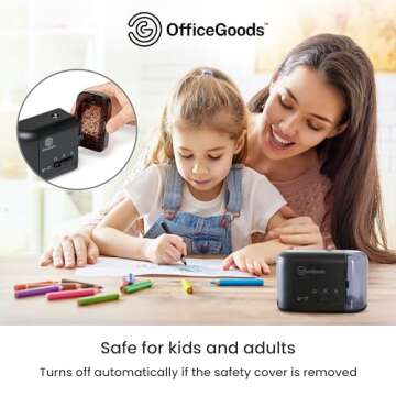 OfficeGoods Electric Pencil Sharpener - Versatile & Safe