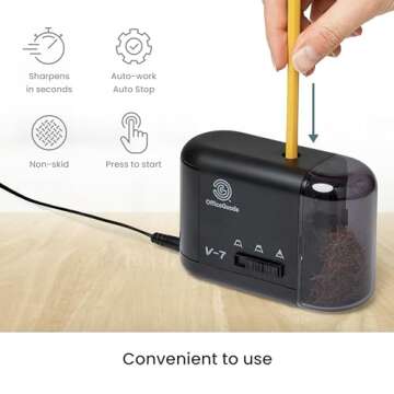 OfficeGoods Electric Pencil Sharpener - Versatile & Safe