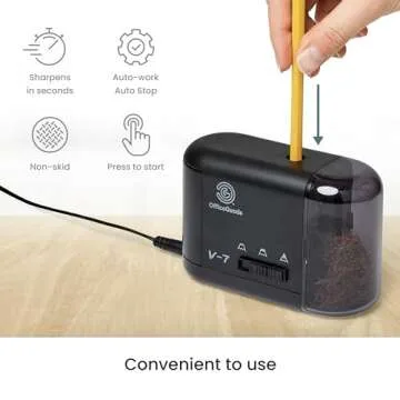 OfficeGoods Electric Pencil Sharpener - Versatile & Safe