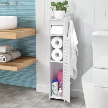 WODETREE Compact Bathroom Storage Cabinet for Small Spaces