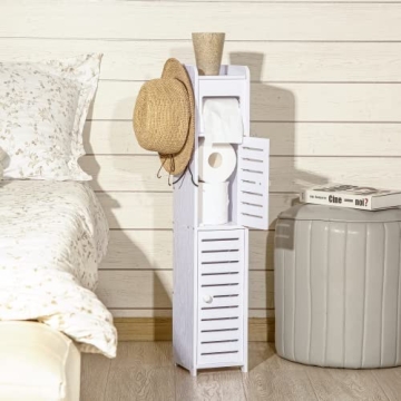 WODETREE Compact Bathroom Storage Cabinet for Small Spaces