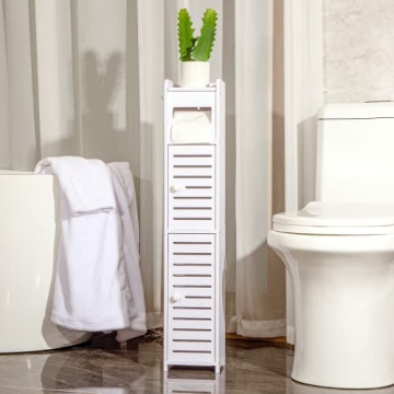 WODETREE Compact Bathroom Storage Cabinet for Small Spaces