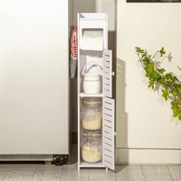 WODETREE Compact Bathroom Storage Cabinet for Small Spaces
