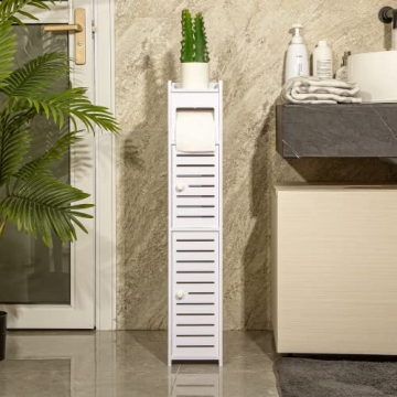 WODETREE Compact Bathroom Storage Cabinet for Small Spaces