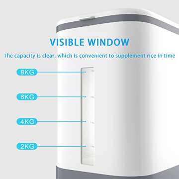 U-miss 25 Lbs Rice Dispenser, Large Grain Container Storage with Lid Measuring Cylinder Moisture Proof Household Cereal Dispenser Bucket for Kitchen Soybean Corn