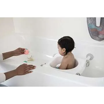 Regalo Baby Basics™ Bath Seat, Award Winning Brand, Provides Support and Balance for Sit-Up Bathing, Includes Strong and Secure Suction Cup System, Drain Holes for Easy Clean Up, 0560 DS, White