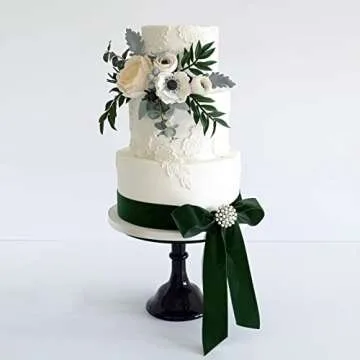 BokingOne Dark Green Velvet Ribbon - 1 Inch x 30 Yards for Crafts & Decor