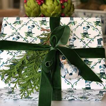 BokingOne Dark Green Velvet Ribbon 1 Inch X 30 Yds Wide Vintage Nylon Velvet Wired Ribbon with Spool for Gift Wrapping Wedding Decorations Home Decor Arts Crafts Projects