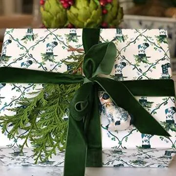 BokingOne 1 Inch Dark Green Velvet Ribbon - 30 Yards