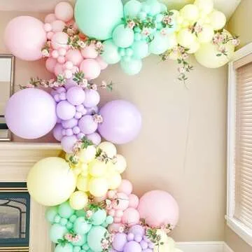 Voircoloria Pastel Balloons, 66pack 12inch Macaron Latex Party Balloons for Graduation, Easter, Wedding, Birthday, Bridal Shower, Rainbow Party, Baby Shower, Anniversary Party Decorations