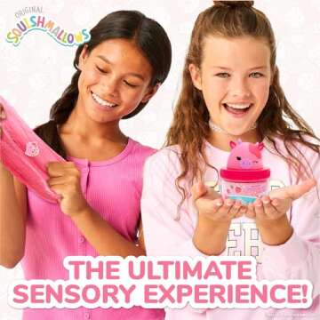 Original Squishmallows Calynda The Cow Premium Cloud Slime, 8 oz. Fluffy Slime, Strawberry Scented, 3 Fun Slime Add Ins, Pre-Made Slime for Kids, Great 6 Year Old Toys, Super Soft Sludge Toy