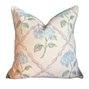 Jillien Harbor Emma Pillow Cover Throw Pillow for Home Grandmillennial Home Decor Hydrangea Pillow F...