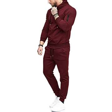 COOFANDY Men's Tracksuit 2 Piece Hooded Athletic Sweatsuits Casual Running Jogging Sport Suit Sets